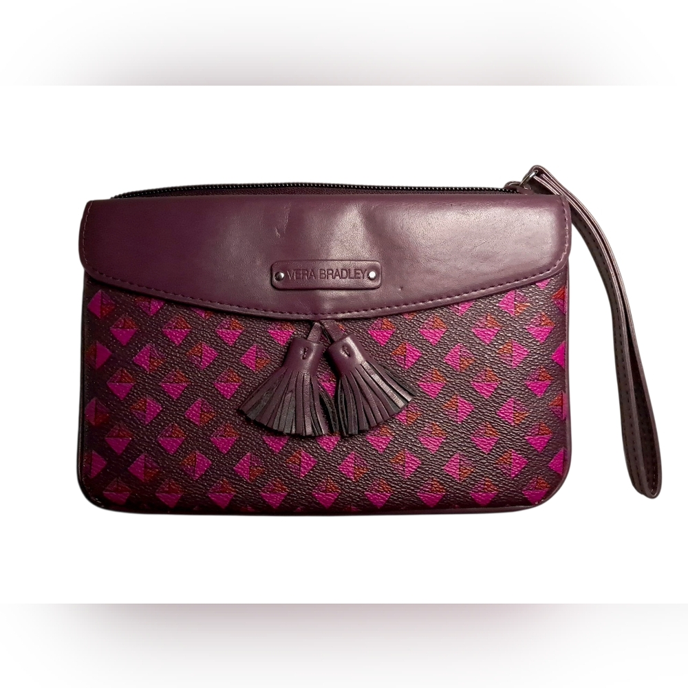 Vera Bradley Plum and Fuchsia Clutch